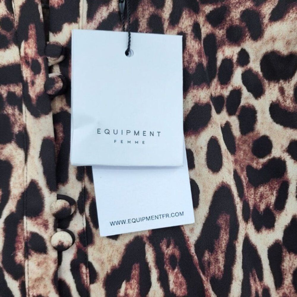 NWT EQUIPMENT FEMME Adalicia Animal Print Leopard Cheetah Dress Womens Size 4 - Picture 4 of 8